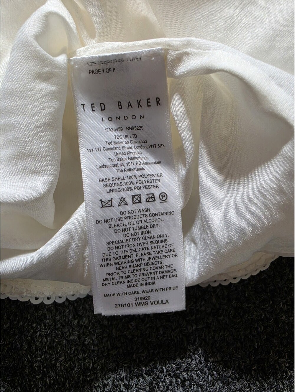 Ted Baker London Ivory Sequin 2 Piece Set Crop Top Mini Skirt NWT Size 2 - Picture 14 of 16